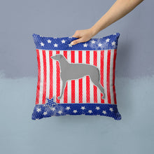 Load image into Gallery viewer, USA Patriotic Scottish Deerhound Throw Pillow - 14x14 Decorative Pillow – Art for Your Home &amp; Patio BB3296PW1414
