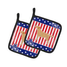 Load image into Gallery viewer, USA Patriotic Yellow Labrador Retriever Pot Holders - Set of 2 - Heat-Resistant Kitchen Essentials BB3297PTHD