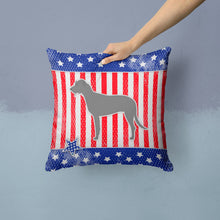 Load image into Gallery viewer, USA Patriotic Irish Wolfhound Throw Pillow - 14x14 Decorative Pillow – Art for Your Home &amp; Patio BB3303PW1414