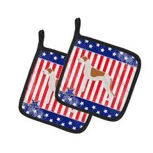 Load image into Gallery viewer, USA Patriotic Greyhound Pot Holders - Set of 2 - Heat-Resistant Kitchen Essentials BB3305PTHD