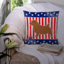 Load image into Gallery viewer, USA Patriotic Norfolk Terrier Throw Pillow - 14x14 Decorative Pillow – Art for Your Home &amp; Patio BB3309PW1414