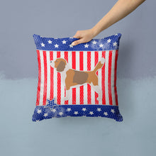 Load image into Gallery viewer, USA Patriotic Beagle Throw Pillow - 14x14 Decorative Pillow – Art for Your Home &amp; Patio BB3310PW1414