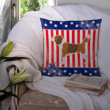 Load image into Gallery viewer, USA Patriotic Beagle Throw Pillow - 14x14 Decorative Pillow – Art for Your Home &amp; Patio BB3310PW1414