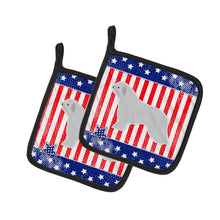 Load image into Gallery viewer, USA Patriotic Spanish Water Dog Pot Holders - Set of 2 - Heat-Resistant Kitchen Essentials BB3315PTHD