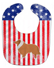Load image into Gallery viewer, USA Patriotic Collie Baby Bib BB3316BIB