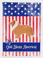 Load image into Gallery viewer, USA Patriotic Collie Flag Canvas House Size BB3316CHF