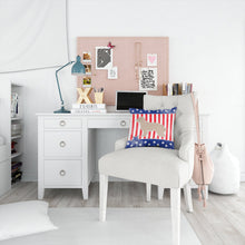 Load image into Gallery viewer, USA Patriotic Pyrenean Shepherd Throw Pillow - 14x14 Decorative Pillow – Art for Your Home &amp; Patio BB3318PW1414