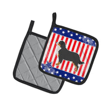 Load image into Gallery viewer, USA Patriotic Bernese Mountain Dog Pot Holders - Set of 2 - Heat-Resistant Kitchen Essentials BB3319PTHD