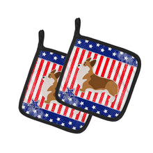 Load image into Gallery viewer, USA Patriotic Corgi Pot Holders - Set of 2 - Heat-Resistant Kitchen Essentials BB3320PTHD
