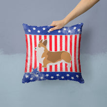 Load image into Gallery viewer, USA Patriotic Corgi Throw Pillow - 14x14 Decorative Pillow – Art for Your Home &amp; Patio BB3320PW1414