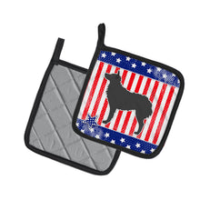 Load image into Gallery viewer, USA Patriotic Croatian Sheepdog Pot Holders - Set of 2 - Heat-Resistant Kitchen Essentials BB3321PTHD