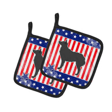Load image into Gallery viewer, USA Patriotic Croatian Sheepdog Pot Holders - Set of 2 - Heat-Resistant Kitchen Essentials BB3321PTHD