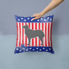 Load image into Gallery viewer, USA Patriotic Croatian Sheepdog Throw Pillow - 14x14 Decorative Pillow – Art for Your Home &amp; Patio BB3321PW1414