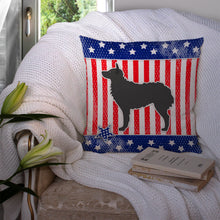 Load image into Gallery viewer, USA Patriotic Croatian Sheepdog Throw Pillow - 14x14 Decorative Pillow – Art for Your Home &amp; Patio BB3321PW1414