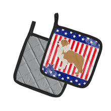Load image into Gallery viewer, USA Patriotic Red Border Collie Pot Holders - Set of 2 - Heat-Resistant Kitchen Essentials BB3322PTHD