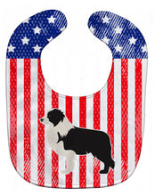 Load image into Gallery viewer, USA Patriotic Black Border Collie Baby Bib BB3323BIB