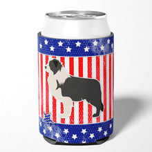 Load image into Gallery viewer, USA Patriotic Black Border Collie Can or Bottle Hugger BB3323CC