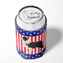 Load image into Gallery viewer, USA Patriotic Black Border Collie Can or Bottle Hugger BB3323CC