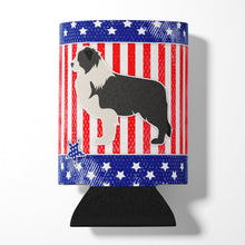 Load image into Gallery viewer, USA Patriotic Black Border Collie Can or Bottle Hugger BB3323CC