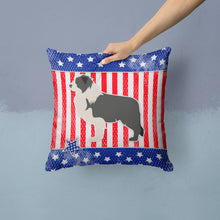 Load image into Gallery viewer, USA Patriotic Black Border Collie Throw Pillow - 14x14 Decorative Pillow – Art for Your Home &amp; Patio BB3323PW1414
