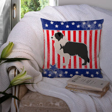 Load image into Gallery viewer, USA Patriotic Black Border Collie Throw Pillow - 14x14 Decorative Pillow – Art for Your Home &amp; Patio BB3323PW1414