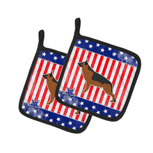 Load image into Gallery viewer, USA Patriotic German Shepherd Pot Holders - Set of 2 - Heat-Resistant Kitchen Essentials BB3324PTHD
