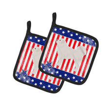 Load image into Gallery viewer, USA Patriotic Polish Tatra Sheepdog Pot Holders - Set of 2 - Heat-Resistant Kitchen Essentials BB3327PTHD