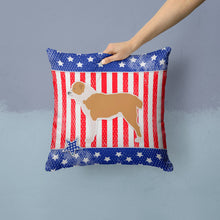 Load image into Gallery viewer, USA Patriotic Central Asian Shepherd Dog Throw Pillow - 14x14 Decorative Pillow – Art for Your Home &amp; Patio BB3328PW1414