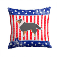 Load image into Gallery viewer, USA Patriotic Sheltie/Shetland Sheepdog Throw Pillow - 14x14 Decorative Pillow – Art for Your Home &amp; Patio BB3330PW1414