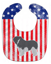 Load image into Gallery viewer, USA Patriotic Polish Lowland Sheepdog Dog Baby Bib BB3332BIB