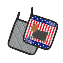 Load image into Gallery viewer, USA Patriotic Yorkshire Terrier Yorkie Pot Holders - Set of 2 - Heat-Resistant Kitchen Essentials BB3334PTHD