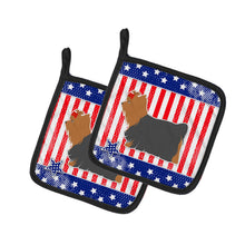 Load image into Gallery viewer, USA Patriotic Yorkshire Terrier Yorkie Pot Holders - Set of 2 - Heat-Resistant Kitchen Essentials BB3334PTHD