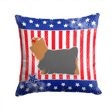 Load image into Gallery viewer, USA Patriotic Yorkshire Terrier Yorkie Throw Pillow - 14x14 Decorative Pillow – Art for Your Home &amp; Patio BB3334PW1414