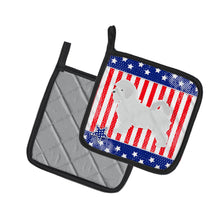 Load image into Gallery viewer, USA Patriotic Maltese Pot Holders - Set of 2 - Heat-Resistant Kitchen Essentials BB3336PTHD