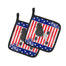 Load image into Gallery viewer, USA Patriotic Poodle Pot Holders - Set of 2 - Heat-Resistant Kitchen Essentials BB3339PTHD