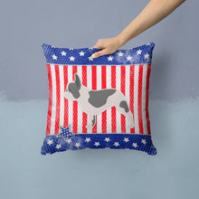 Load image into Gallery viewer, USA Patriotic French Bulldog Throw Pillow - 14x14 Decorative Pillow – Art for Your Home &amp; Patio BB3341PW1414