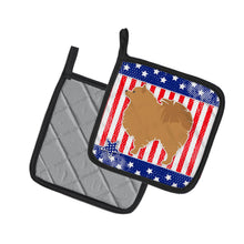 Load image into Gallery viewer, USA Patriotic Pomeranian Pot Holders - Set of 2 - Heat-Resistant Kitchen Essentials BB3342PTHD