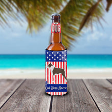 Load image into Gallery viewer, USA Patriotic Boston Terrier   Hugger for slim cans BB3344MUK