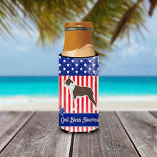 Load image into Gallery viewer, USA Patriotic Boston Terrier   Hugger for slim cans BB3344MUK