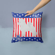 Load image into Gallery viewer, USA Patriotic Bichon Frise Throw Pillow - 14x14 Decorative Pillow – Art for Your Home &amp; Patio BB3345PW1414