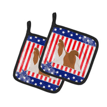 Load image into Gallery viewer, USA Patriotic Shih Tzu Pot Holders - Set of 2 - Heat-Resistant Kitchen Essentials BB3346PTHD