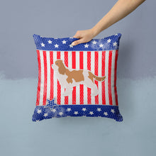 Load image into Gallery viewer, USA Patriotic Cavalier King Charles Spaniel Throw Pillow - 14x14 Decorative Pillow – Art for Your Home &amp; Patio BB3349PW1414