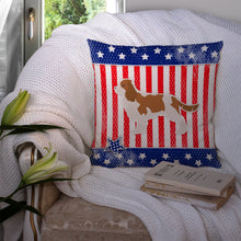 Load image into Gallery viewer, USA Patriotic Cavalier King Charles Spaniel Throw Pillow - 14x14 Decorative Pillow – Art for Your Home &amp; Patio BB3349PW1414