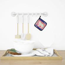 Load image into Gallery viewer, USA Patriotic Komondor Pot Holders - Set of 2 - Heat-Resistant Kitchen Essentials BB3355PTHD