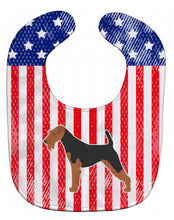 Load image into Gallery viewer, USA Patriotic Airedale Terrier Baby Bib BB3357BIB