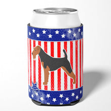 Load image into Gallery viewer, USA Patriotic Airedale Terrier Can or Bottle Hugger BB3357CC