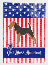 Load image into Gallery viewer, USA Patriotic Airedale Terrier Flag Canvas House Size BB3357CHF