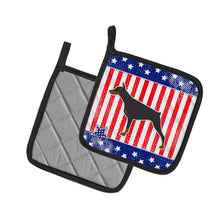 Load image into Gallery viewer, USA Patriotic Doberman Pinscher Pot Holders - Set of 2 - Heat-Resistant Kitchen Essentials BB3360PTHD