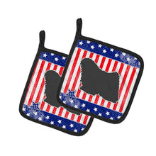 Load image into Gallery viewer, USA Patriotic Puli Pot Holders - Set of 2 - Heat-Resistant Kitchen Essentials BB3363PTHD