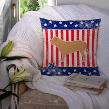 Load image into Gallery viewer, USA Patriotic Dogue de Bordeaux Throw Pillow - 14x14 Decorative Pillow – Art for Your Home &amp; Patio BB3370PW1414